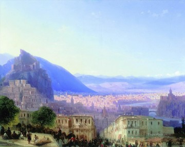 view of tiflis 1868 Romantic Ivan Aivazovsky Russian Oil Paintings